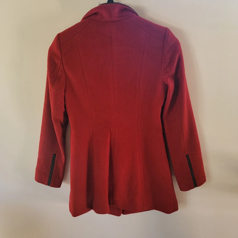 Blu Pepé | Faux Fur Wool Coat red Pea Coat medium